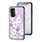 Funda Bumper Silicona Gel Espejo Flores Carcasa para Samsung Galaxy M13 4G Purpura Claro