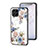 Funda Bumper Silicona Gel Espejo Flores Carcasa para Samsung Galaxy M53 5G Blanco