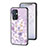 Funda Bumper Silicona Gel Espejo Flores Carcasa S01 para OnePlus 9 5G Purpura Claro