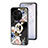 Funda Bumper Silicona Gel Espejo Flores Carcasa S01 para Vivo X90 Pro 5G Negro