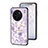 Funda Bumper Silicona Gel Espejo Flores Carcasa S01 para Vivo X90 Pro 5G Purpura Claro