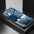 Funda Bumper Silicona Gel Espejo Patron de Moda Carcasa LS1 para Oppo Reno6 Z 5G Azul