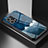 Funda Bumper Silicona Gel Espejo Patron de Moda Carcasa LS1 para Oppo Reno8 4G Azul
