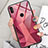 Funda Bumper Silicona Gel Espejo Patron de Moda Carcasa para Huawei Honor View 10 Lite Rojo Rosa