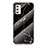 Funda Bumper Silicona Gel Espejo Patron de Moda Carcasa para Samsung Galaxy M52 5G Oro y Negro