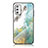 Funda Bumper Silicona Gel Espejo Patron de Moda Carcasa para Samsung Galaxy M52 5G Verde