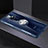 Funda Bumper Silicona Transparente Espejo 360 Grados con Magnetico Anillo de dedo Soporte para Huawei Mate 20 Azul Cielo