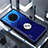 Funda Bumper Silicona Transparente Espejo 360 Grados con Magnetico Anillo de dedo Soporte para Huawei Mate 30 Azul
