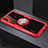 Funda Bumper Silicona Transparente Espejo 360 Grados con Magnetico Anillo de dedo Soporte para Huawei Nova 3e Rojo
