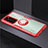 Funda Bumper Silicona Transparente Espejo 360 Grados con Magnetico Anillo de dedo Soporte para Huawei P40 Rojo