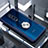 Funda Bumper Silicona Transparente Espejo 360 Grados con Magnetico Anillo de dedo Soporte para OnePlus 7 Pro Azul