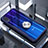 Funda Bumper Silicona Transparente Espejo 360 Grados con Magnetico Anillo de dedo Soporte para Xiaomi Redmi Note 7 Azul