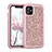 Funda Bumper Silicona y Plastico Carcasa Frontal y Trasera 360 Grados Bling-Bling para Apple iPhone 11 Oro Rosa