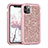 Funda Bumper Silicona y Plastico Carcasa Frontal y Trasera 360 Grados Bling-Bling para Apple iPhone 11 Pro Max Oro Rosa