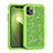 Funda Bumper Silicona y Plastico Carcasa Frontal y Trasera 360 Grados Bling-Bling para Apple iPhone 11 Pro Max Verde