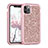 Funda Bumper Silicona y Plastico Carcasa Frontal y Trasera 360 Grados Bling-Bling para Apple iPhone 11 Pro Oro Rosa