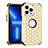 Funda Bumper Silicona y Plastico Carcasa Frontal y Trasera 360 Grados Bling-Bling para Apple iPhone 13 Pro Max Oro y Negro