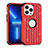 Funda Bumper Silicona y Plastico Carcasa Frontal y Trasera 360 Grados Bling-Bling para Apple iPhone 13 Pro Rojo