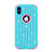 Funda Bumper Silicona y Plastico Carcasa Frontal y Trasera 360 Grados Bling-Bling para Apple iPhone X Azul