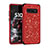 Funda Bumper Silicona y Plastico Carcasa Frontal y Trasera 360 Grados Bling-Bling para Samsung Galaxy S10 5G Rojo