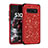 Funda Bumper Silicona y Plastico Carcasa Frontal y Trasera 360 Grados Bling-Bling para Samsung Galaxy S10 Plus Rojo