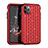 Funda Bumper Silicona y Plastico Carcasa Frontal y Trasera 360 Grados Bling-Bling U01 para Apple iPhone 11 Pro Rojo