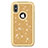 Funda Bumper Silicona y Plastico Carcasa Frontal y Trasera 360 Grados Bling-Bling U01 para Apple iPhone X Oro