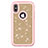 Funda Bumper Silicona y Plastico Carcasa Frontal y Trasera 360 Grados Bling-Bling U01 para Apple iPhone X Rosa