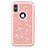 Funda Bumper Silicona y Plastico Carcasa Frontal y Trasera 360 Grados Bling-Bling U01 para Apple iPhone Xs Max Oro Rosa