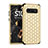 Funda Bumper Silicona y Plastico Carcasa Frontal y Trasera 360 Grados Bling-Bling U01 para Samsung Galaxy S10 Oro y Negro