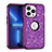 Funda Bumper Silicona y Plastico Carcasa Frontal y Trasera 360 Grados Bling-Bling YJ1 para Apple iPhone 13 Pro Max Morado