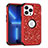 Funda Bumper Silicona y Plastico Carcasa Frontal y Trasera 360 Grados Bling-Bling YJ1 para Apple iPhone 13 Pro Max Rojo