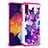 Funda Bumper Silicona y Plastico Carcasa Frontal y Trasera 360 Grados JX1 para Samsung Galaxy A50S Rosa Roja