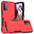 Funda Bumper Silicona y Plastico Carcasa Frontal y Trasera 360 Grados MQ1 para Motorola Moto G31 Rojo