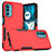 Funda Bumper Silicona y Plastico Carcasa Frontal y Trasera 360 Grados MQ1 para Motorola Moto G82 5G Rojo