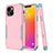 Funda Bumper Silicona y Plastico Carcasa Frontal y Trasera 360 Grados para Apple iPhone 13 Mini Rosa