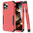 Funda Bumper Silicona y Plastico Carcasa Frontal y Trasera 360 Grados para Apple iPhone 14 Pro Rojo