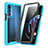 Funda Bumper Silicona y Plastico Carcasa Frontal y Trasera 360 Grados para Motorola Moto Edge 20 Pro 5G Azul Cielo