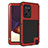 Funda Bumper Silicona y Plastico Carcasa Frontal y Trasera 360 Grados para Samsung Galaxy Note 20 Ultra 5G Rojo