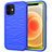 Funda Bumper Silicona y Plastico Carcasa Frontal y Trasera 360 Grados R01 para Apple iPhone 12 Azul