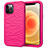Funda Bumper Silicona y Plastico Carcasa Frontal y Trasera 360 Grados R01 para Apple iPhone 12 Pro Rosa Roja