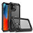 Funda Bumper Silicona y Plastico Carcasa Frontal y Trasera 360 Grados R02 para Apple iPhone 12 Mini Negro