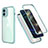 Funda Bumper Silicona y Plastico Carcasa Frontal y Trasera 360 Grados R05 para Apple iPhone 12 Menta Verde