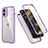 Funda Bumper Silicona y Plastico Carcasa Frontal y Trasera 360 Grados R05 para Apple iPhone 12 Mini Purpura Claro