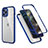 Funda Bumper Silicona y Plastico Carcasa Frontal y Trasera 360 Grados R05 para Apple iPhone 12 Pro Azul