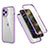 Funda Bumper Silicona y Plastico Carcasa Frontal y Trasera 360 Grados R05 para Apple iPhone 12 Pro Max Purpura Claro