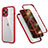 Funda Bumper Silicona y Plastico Carcasa Frontal y Trasera 360 Grados R05 para Apple iPhone 12 Pro Max Rojo