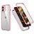 Funda Bumper Silicona y Plastico Carcasa Frontal y Trasera 360 Grados R05 para Apple iPhone 12 Rosa