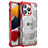 Funda Bumper Silicona y Plastico Carcasa Frontal y Trasera 360 Grados U02 para Apple iPhone 13 Pro Max Rojo