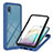 Funda Bumper Silicona y Plastico Carcasa Frontal y Trasera 360 Grados U02 para Samsung Galaxy M02 Azul